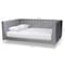 Baxton Studio Oksana Modern Glam and Luxe Light Grey Velvet Fabric and Gold Finished Queen Size Daybed 174-10983-Zoro - alternate 2